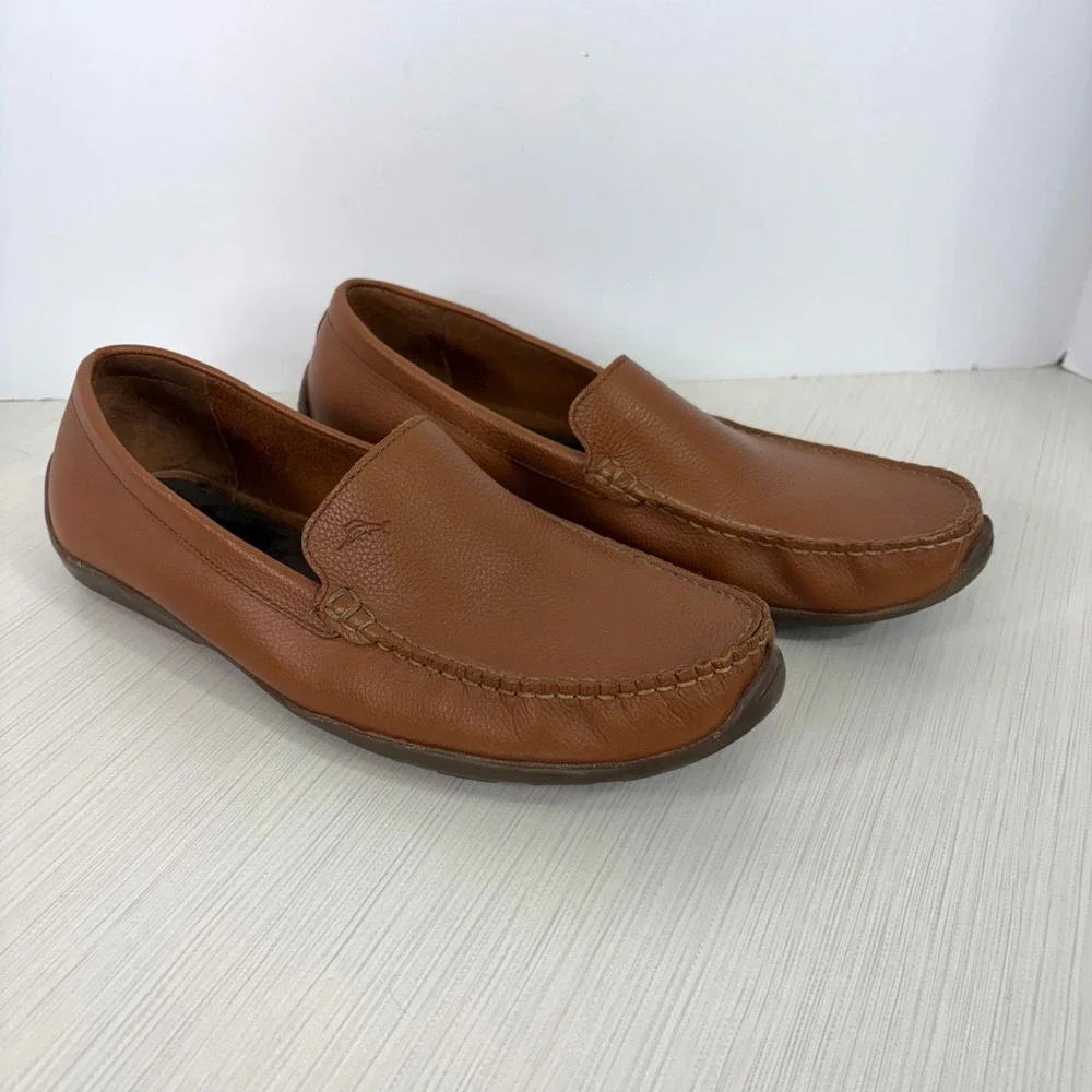 Tommy Bahama Amalfi Leather Driving Loafer Shoes Mens 11.5 D Brown